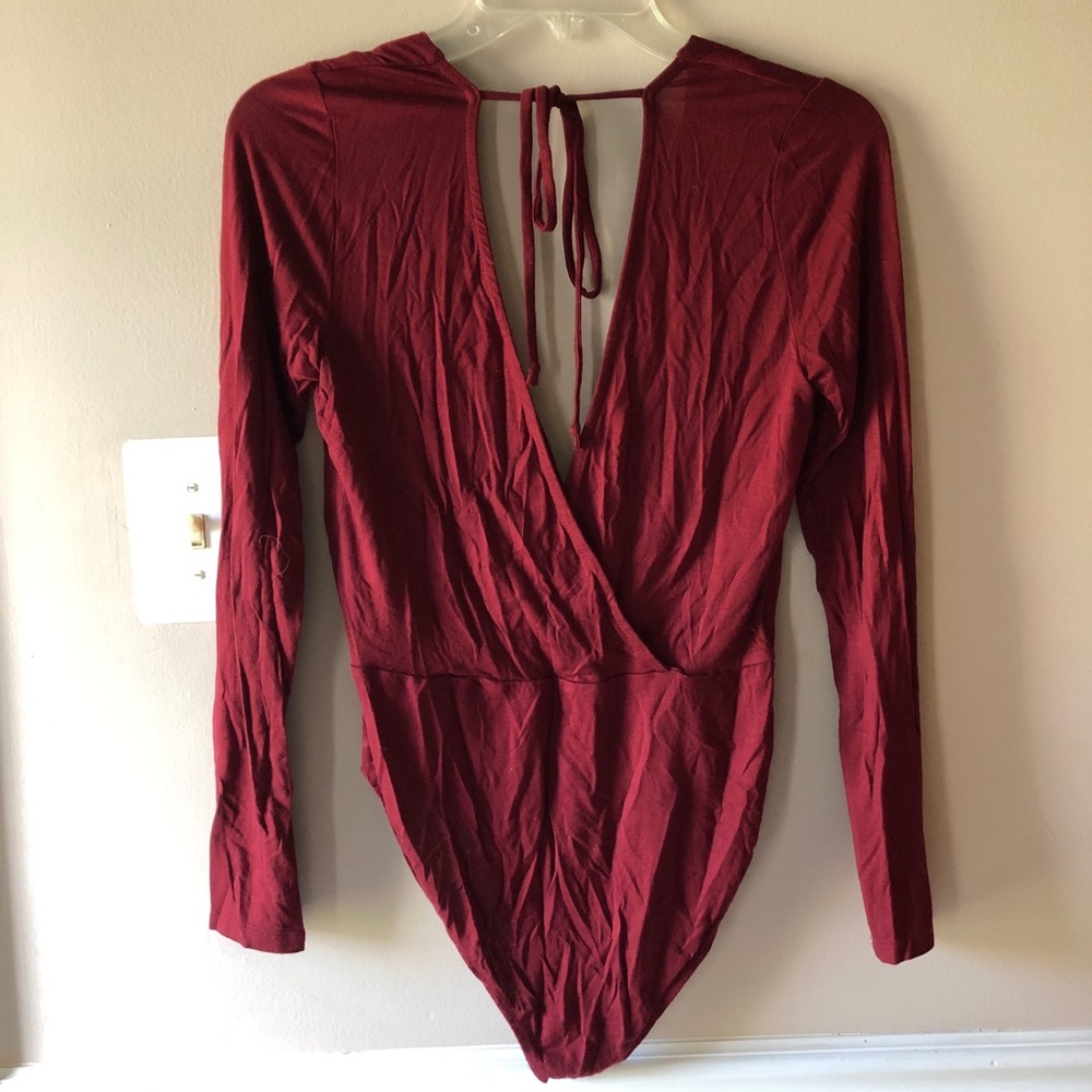 Red Long Sleeve Bodysuit